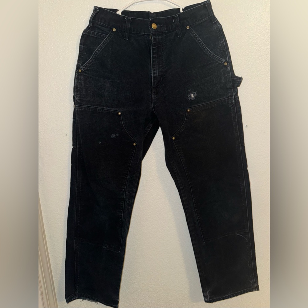 Vintage Carhartt B01 BLK Double Knee Work Pants - Made in USA - 29x30